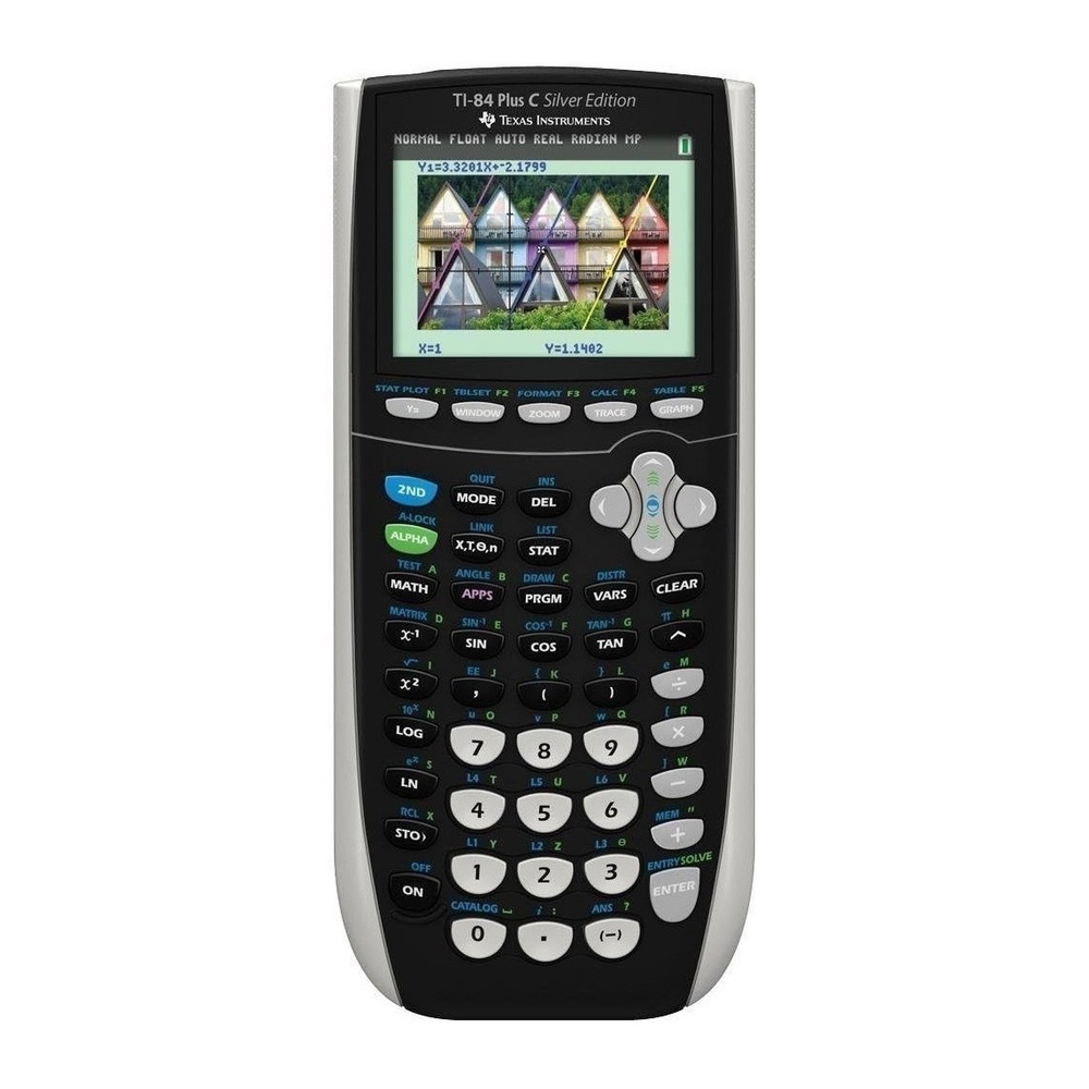 Texas Instruments TI-84 Plus C Silver Edition Black Graphing Calculator Black